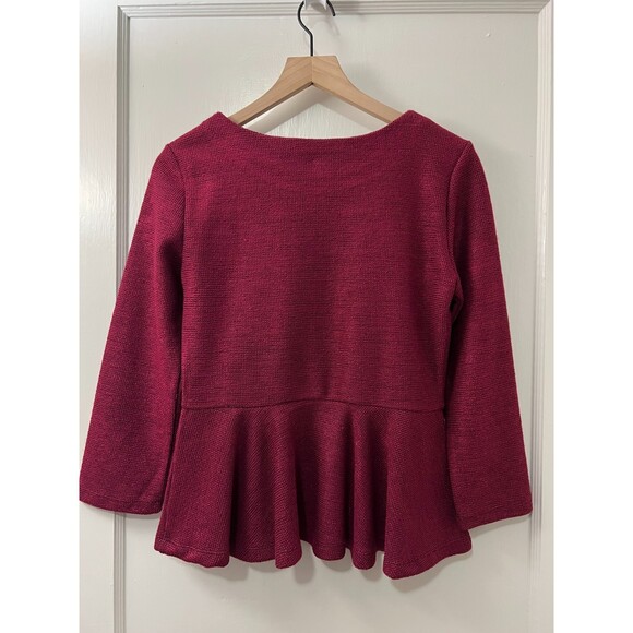 Anthropologie Dolce Vita Women's Gem Drop Peplum Top Raspberry Pink Size M - Picture 2 of 8